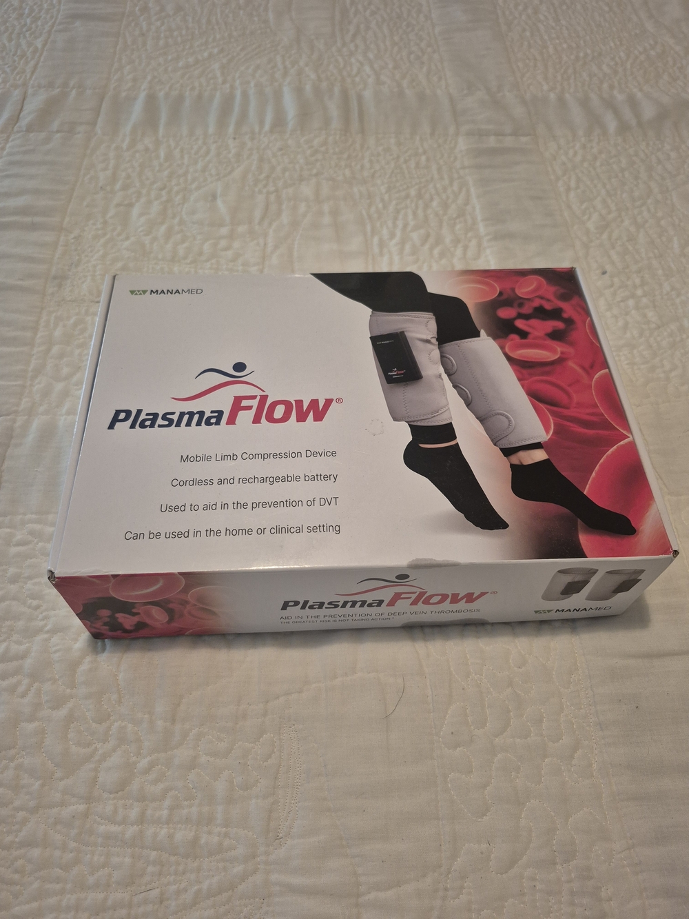 Manamed Plasmaflow Mobile Limb Compression Device - White/Black